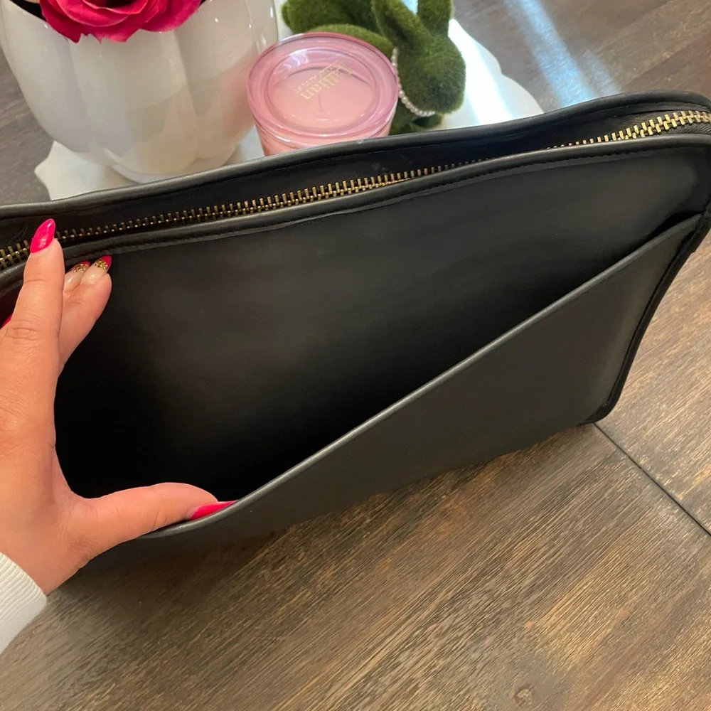 XL vintage Coach zip portfolio leather document laptop bag 5225 black - Picture 2 of 10